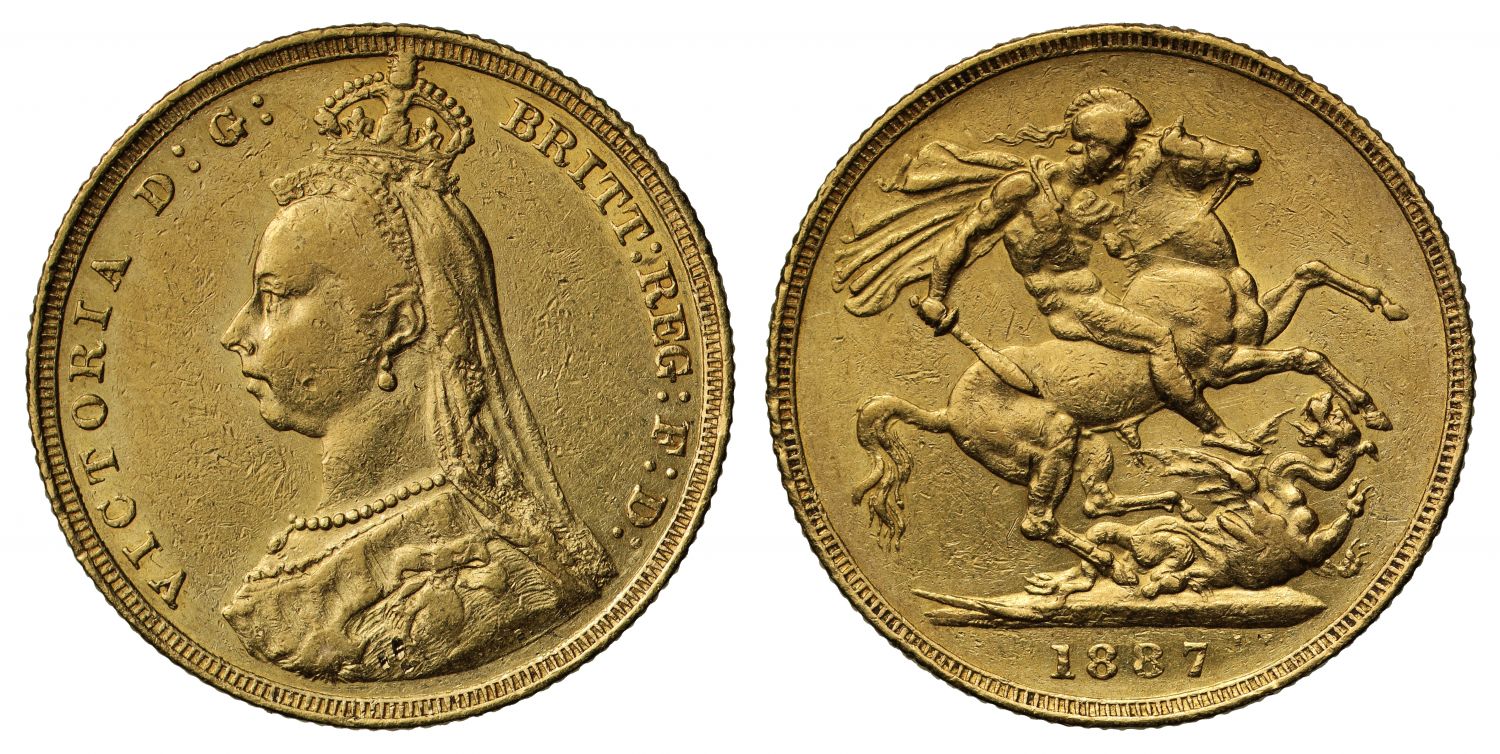 Victoria 1887 Sovereign DISH L4 R5