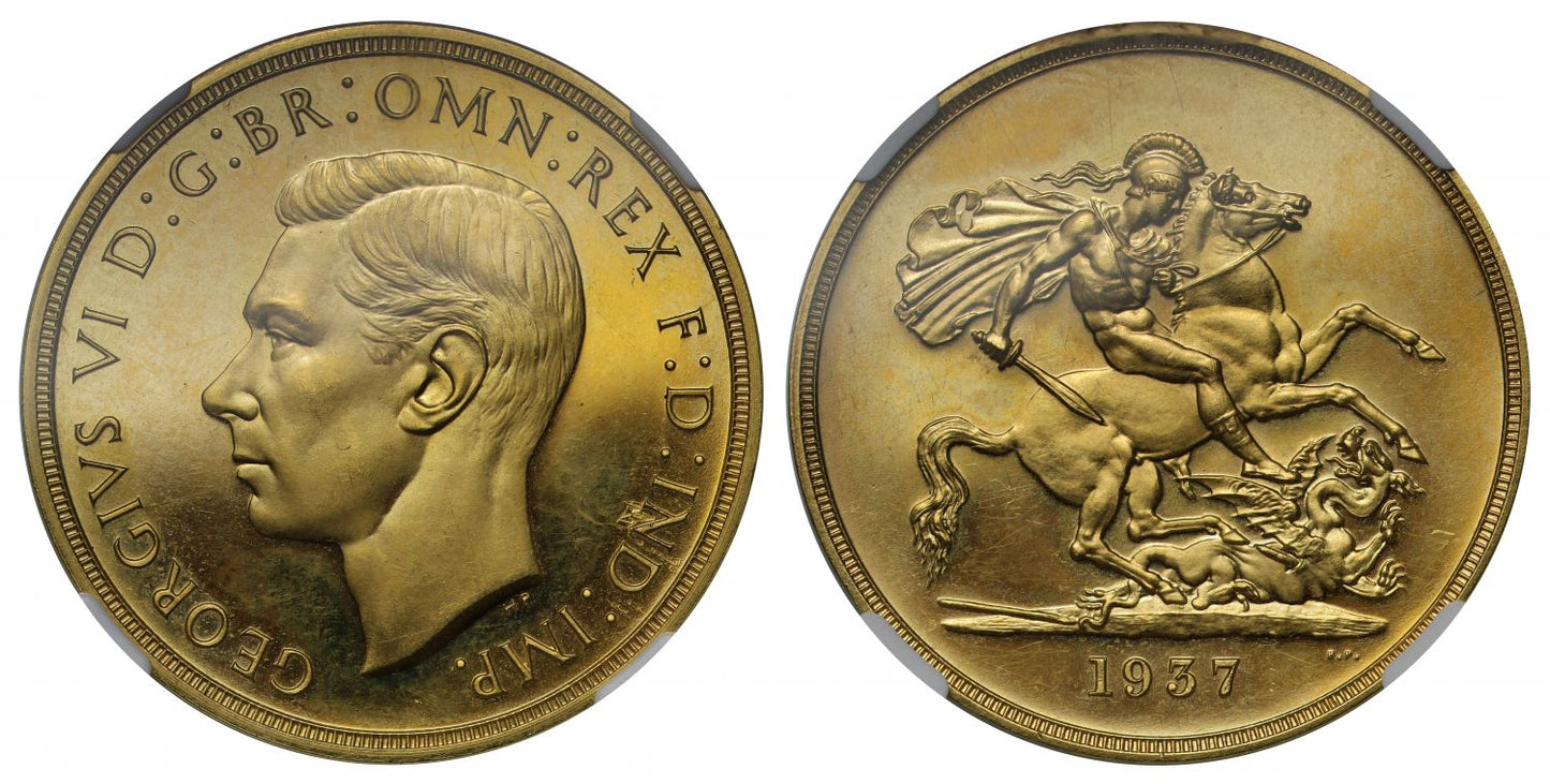 George VI 1937 proof Five Pounds PF62