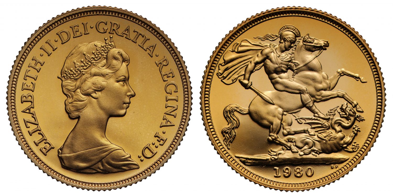 Elizabeth II 1980 proof Sovereign
