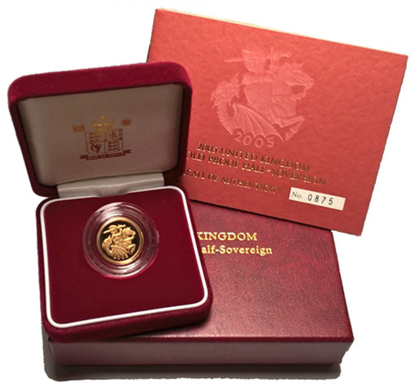 Elizabeth II 2005 proof Half-Sovereign boxe with Certificate