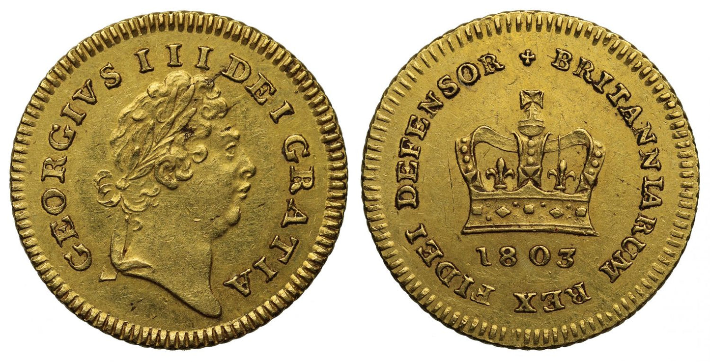 George III 1803 Third-Guinea of Seven Shillings, 2nd type, 1st bust