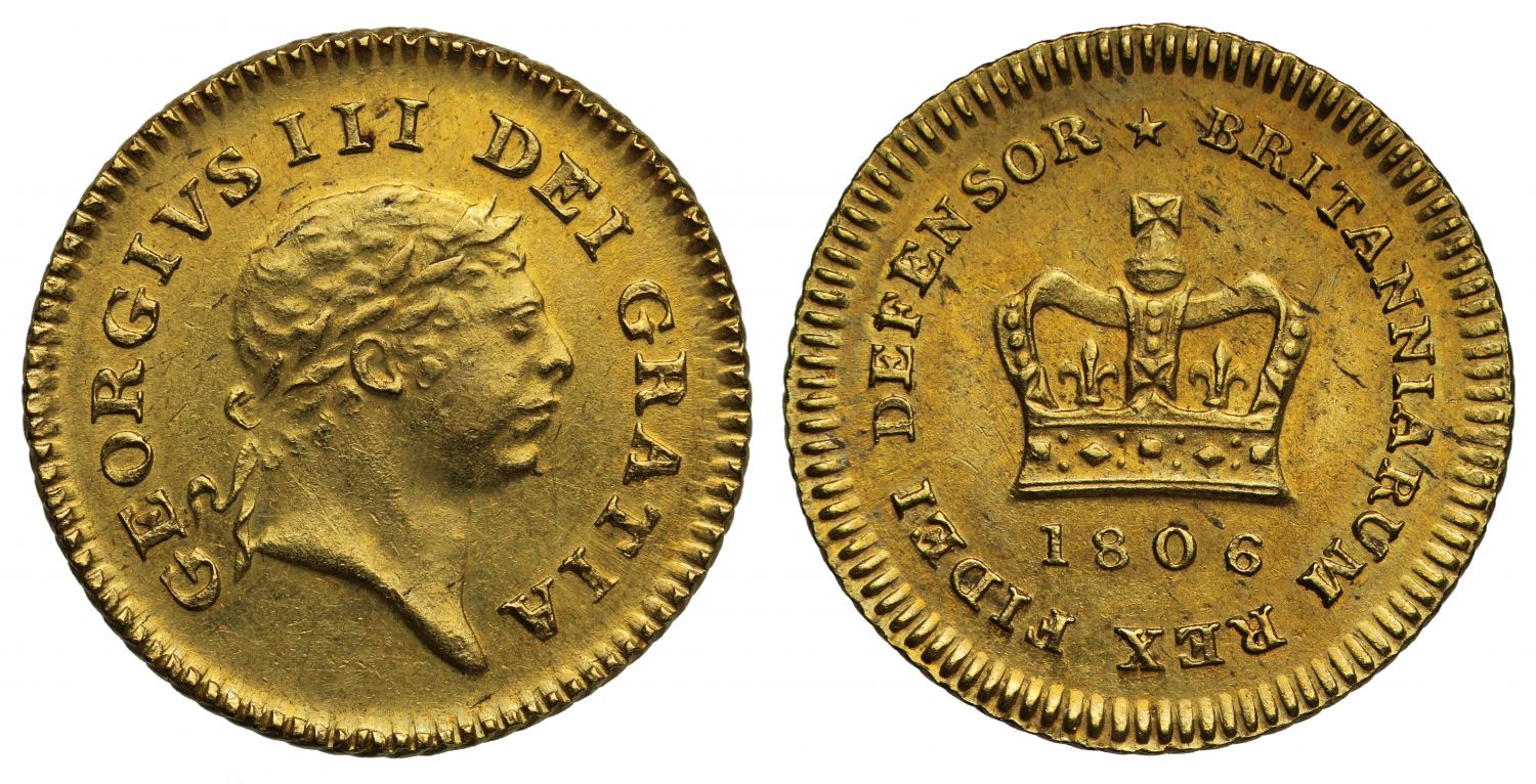 George III 1806 Third-Guinea of Seven Shillings, third type, second bust