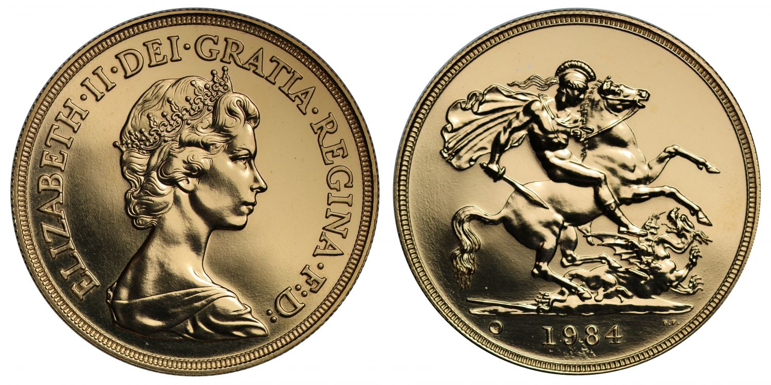 Elizabeth II 1984 gold Five-Pounds