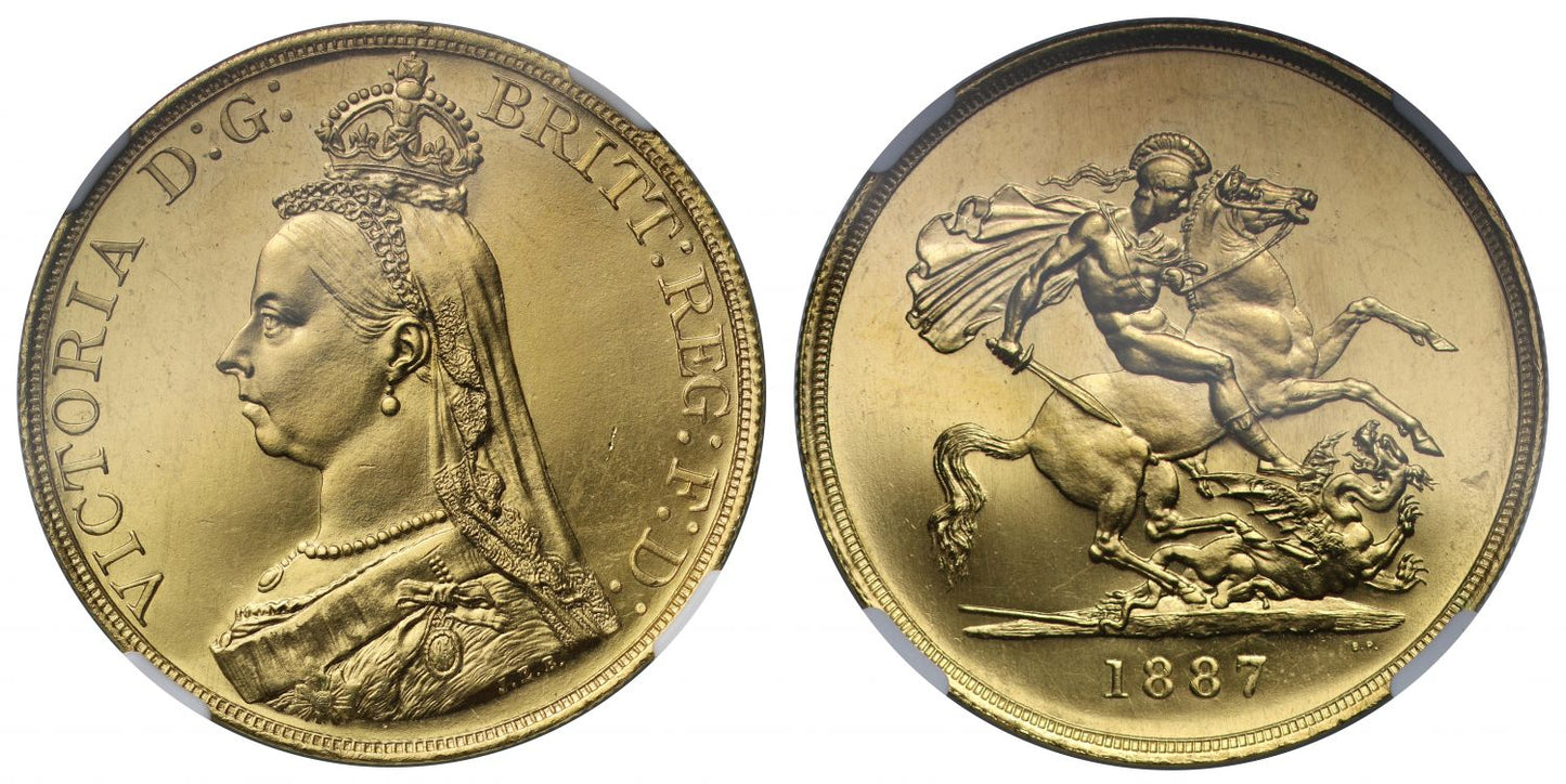 Victoria 1887 Five-Pounds MS64 PL