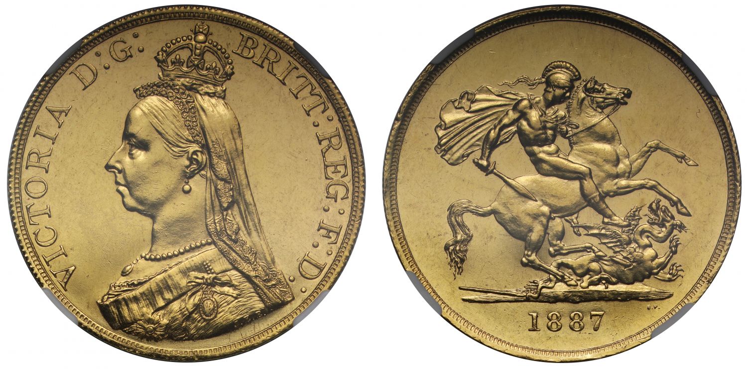 Victoria 1887 Five-Pounds MS61