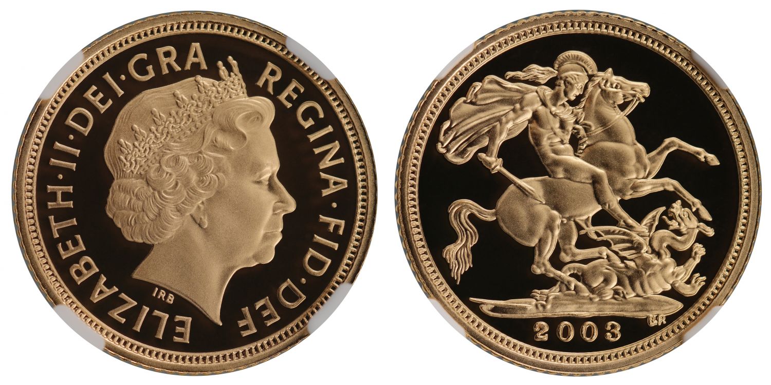 Elizabeth II 2003 proof Half-Sovereign PF70 ULTRA CAMEO