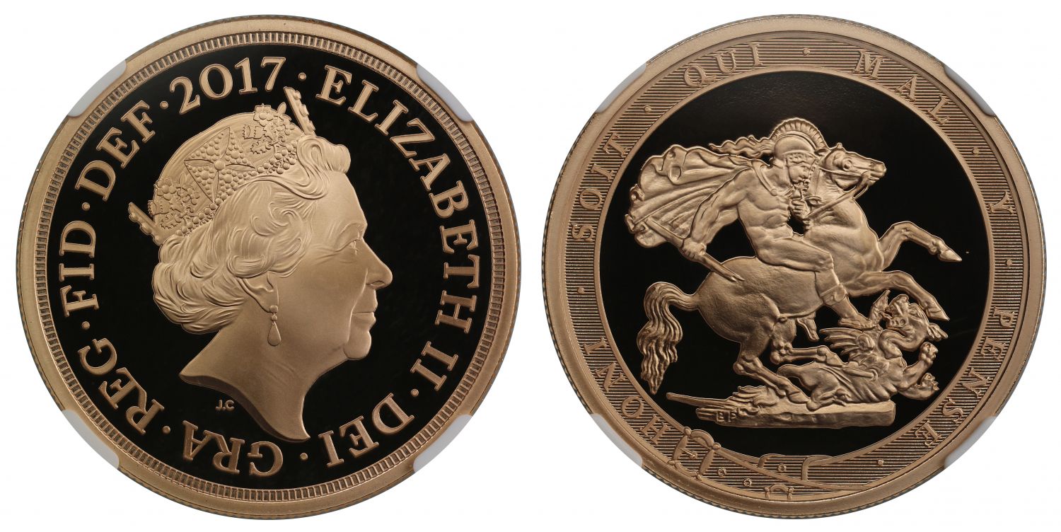 Elizabeth II 2017 proof Five-Pounds PF70 ULTRA CAMEO