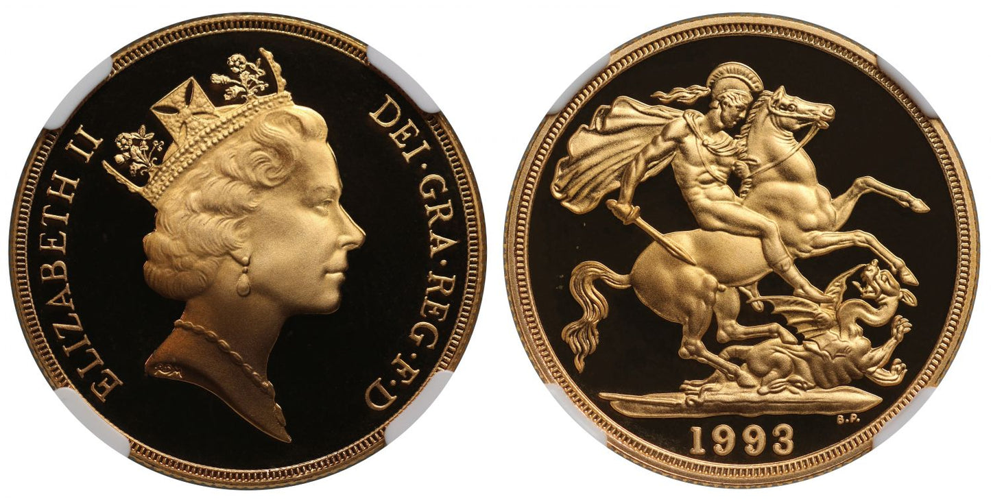 Elizabeth II 1993 proof Two-Pounds PF69 ULTRA CAMEO