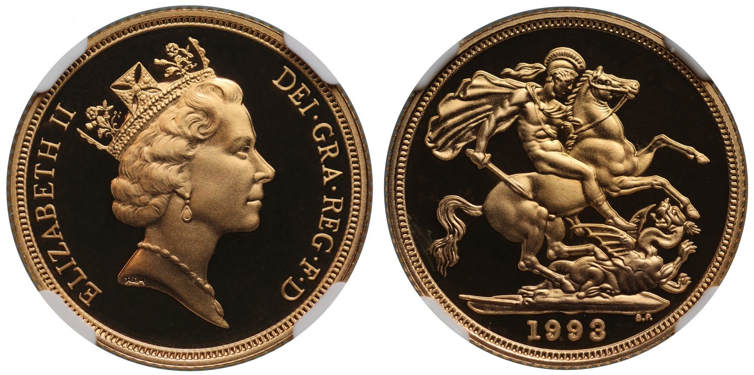 Elizabeth II 1993 proof Sovereign PF69 ULTRA CAMEO