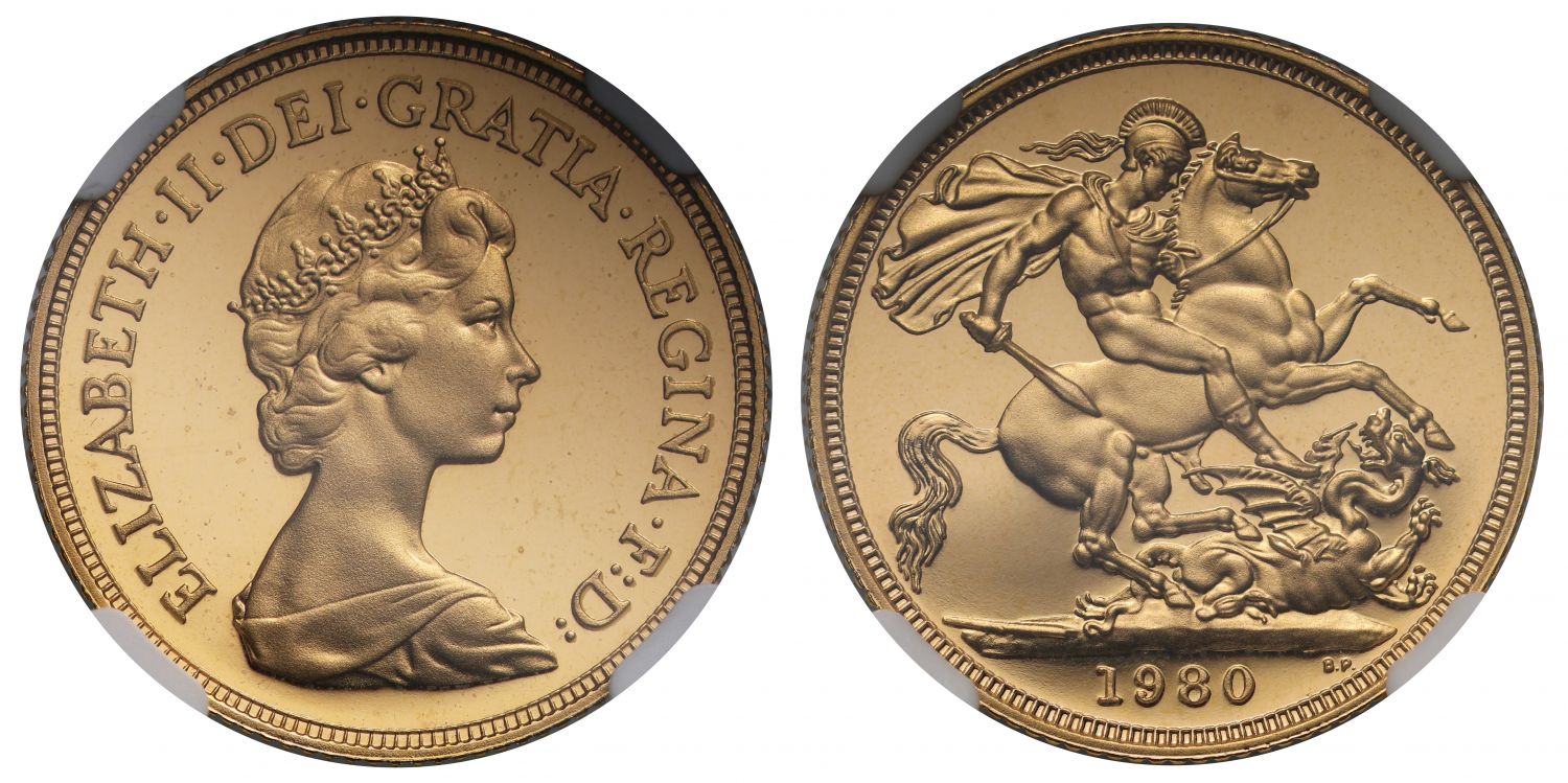 Elizabeth II 1980 proof Sovereign PF68 ULTRA CAMEO