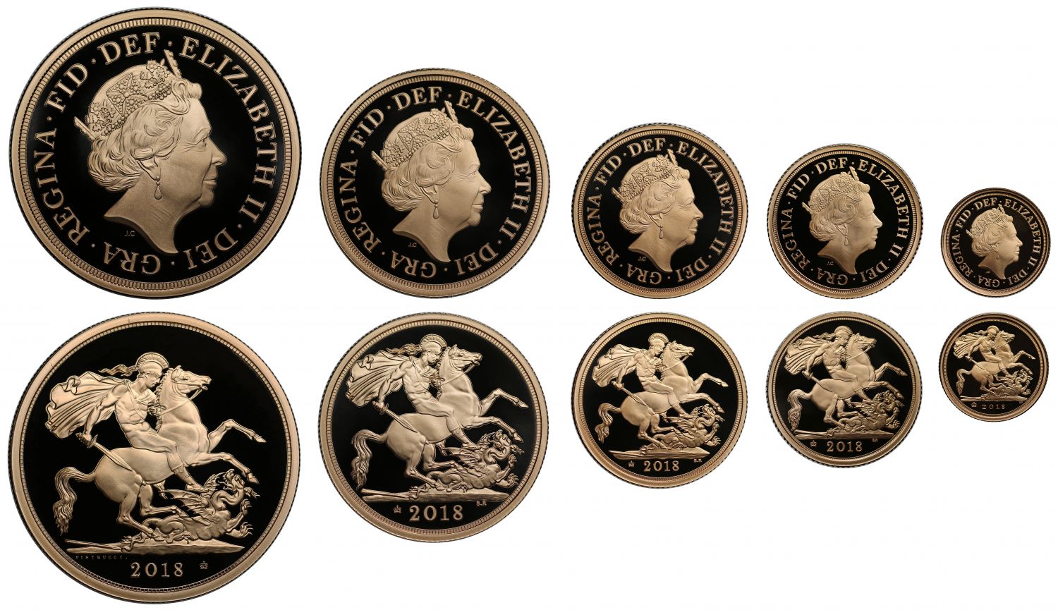 Elizabeth II 2018 gold Proof Set of five - 65th Anniversary of the Coronation