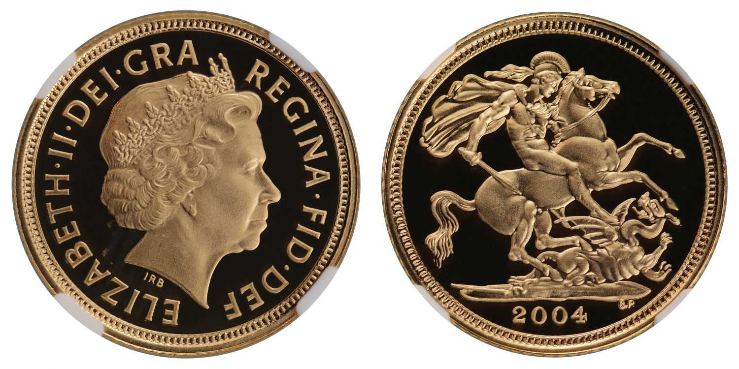 Elizabeth II 2004 proof Half-Sovereign PF69 ULTRA CAMEO