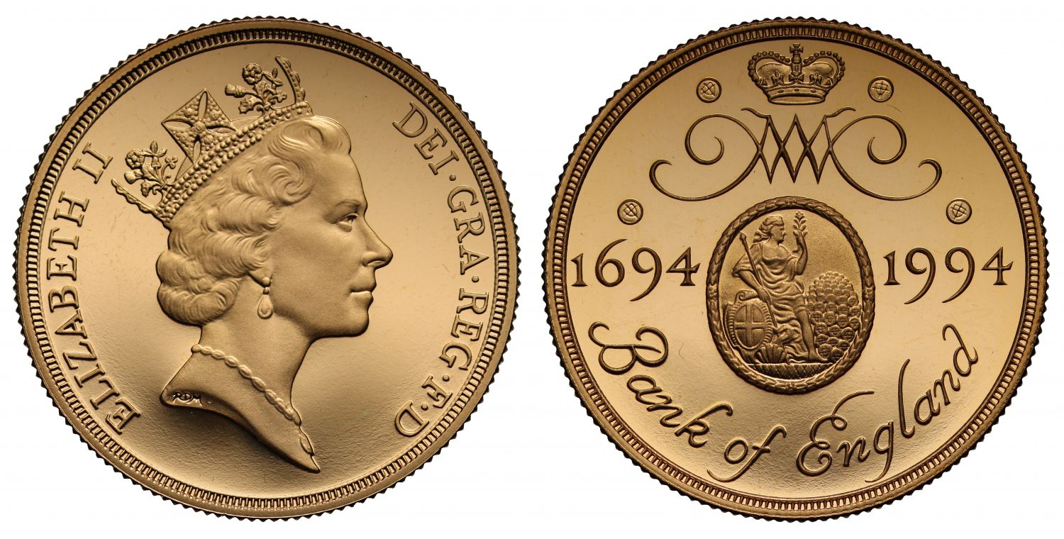 Elizabeth II 1994 proof Two-Pounds PF69 UCAM error mule