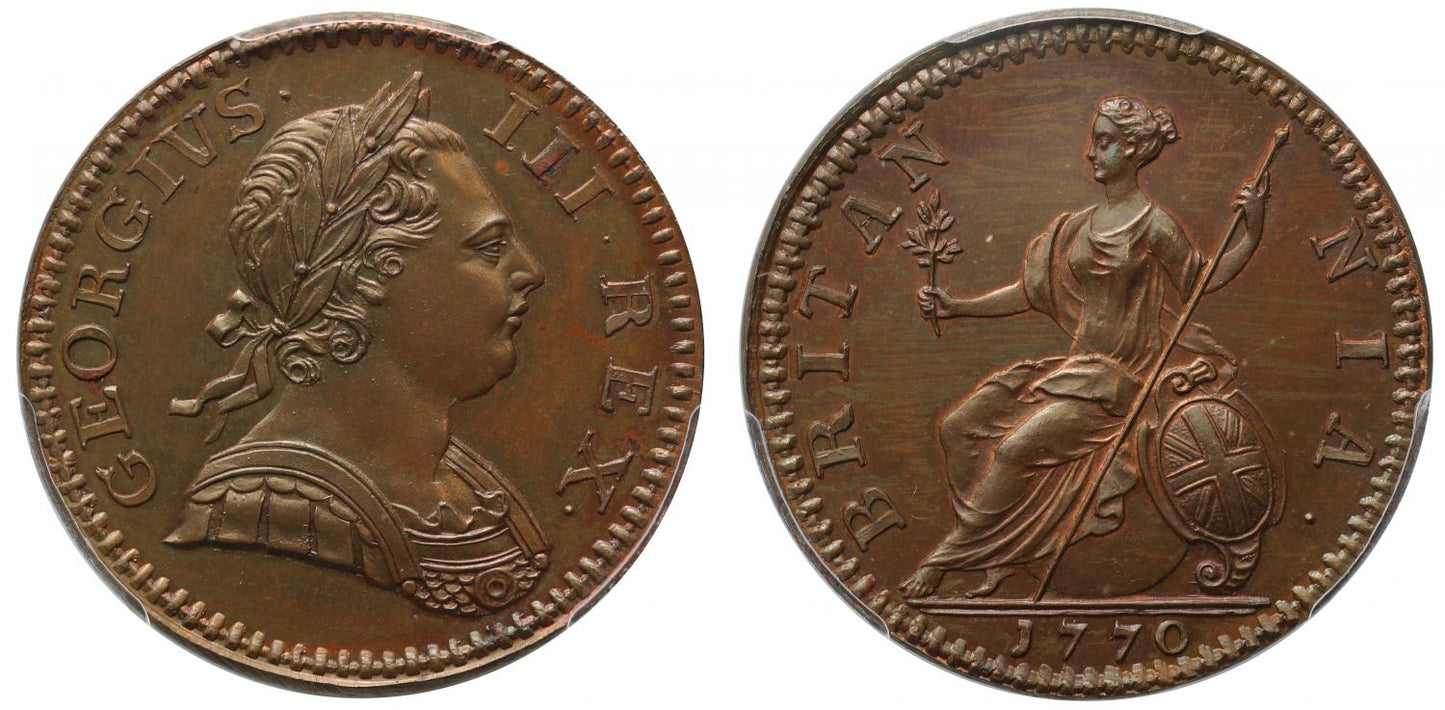George III 1770 proof Halfpenny PR65BN