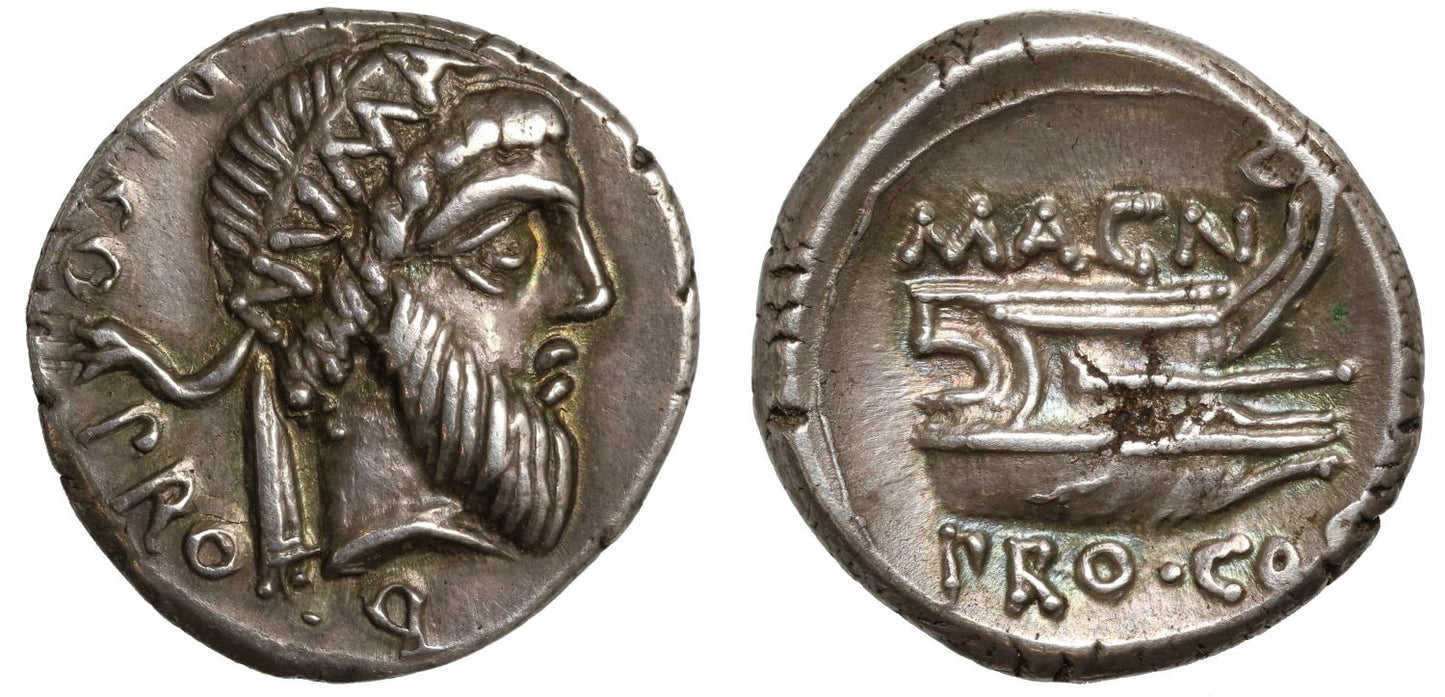Cn. Pompeius Magnus, Denarius.