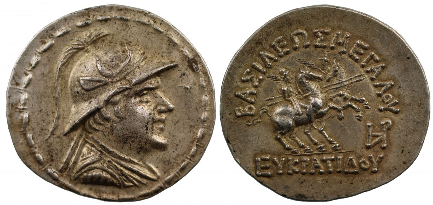 Kingdom of Baktria, Eukratides I, Silver Tetradrachm