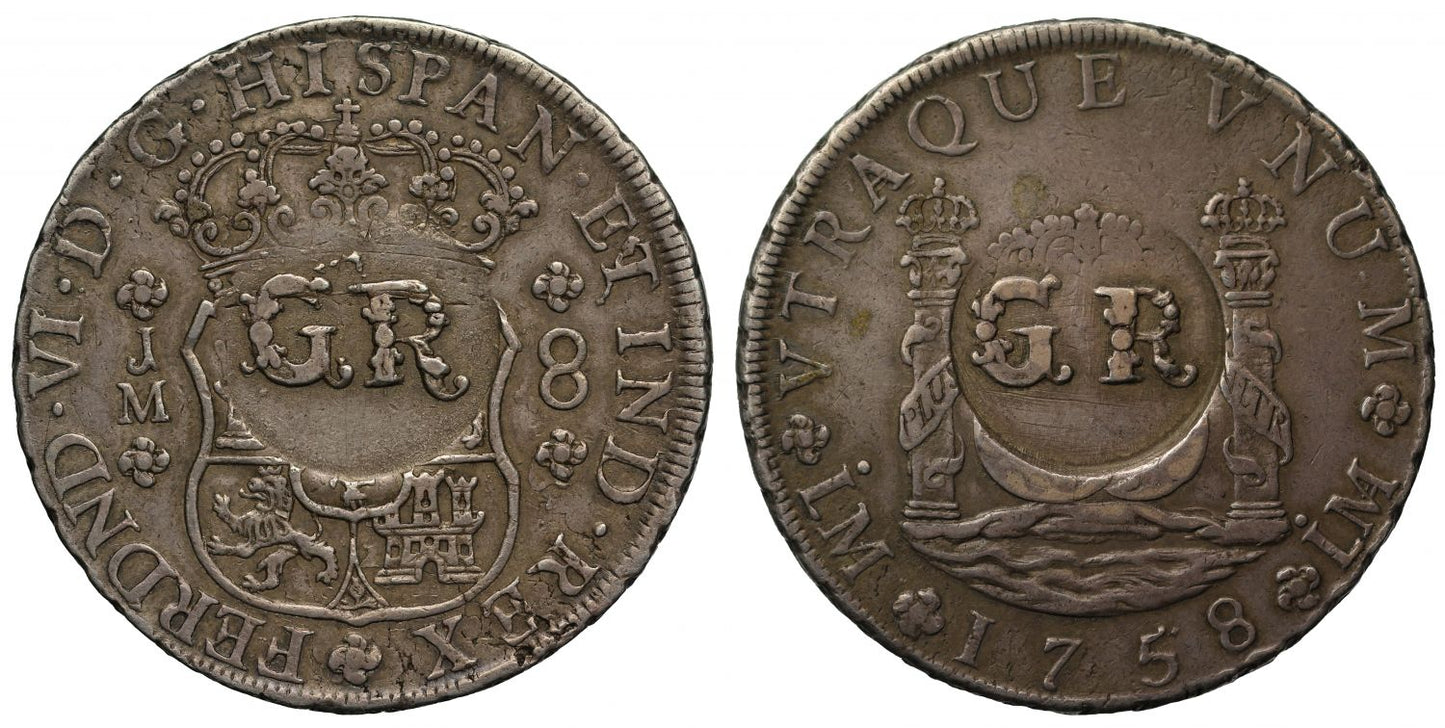 Jamaica, countermarked Dollar (1758)