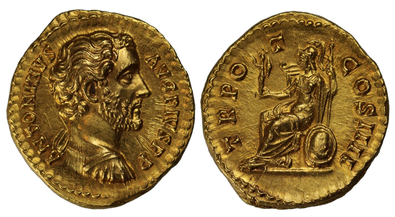 Antoninus Pius, Gold Aureus, slabbed MS 5/5 - 3/5