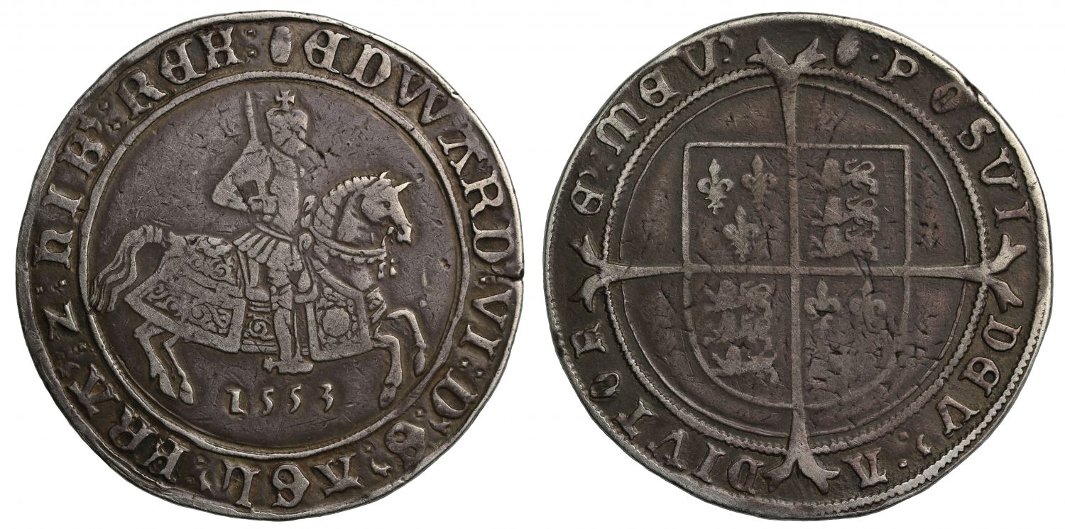 Edward VI 1553 Crown round top 3