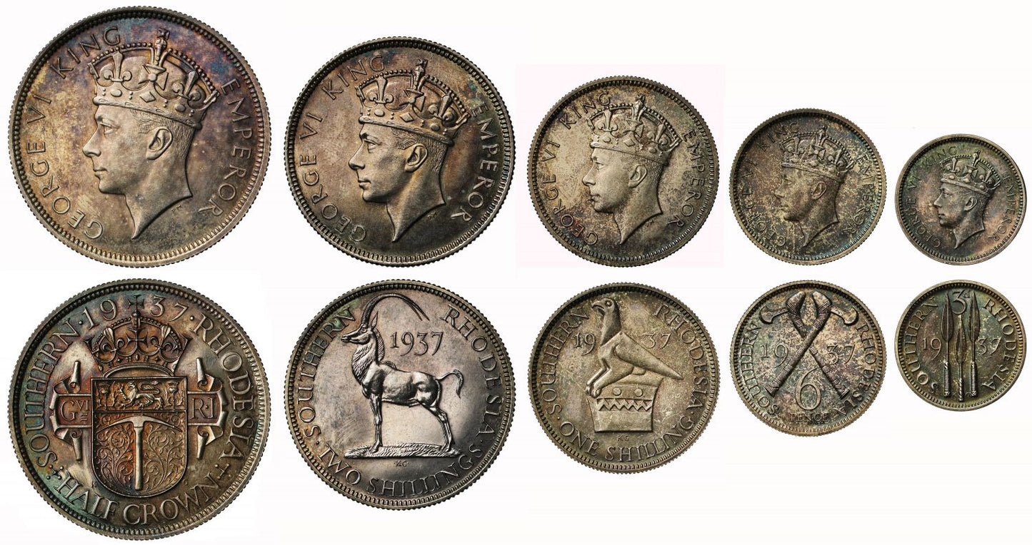 Southern Rhodesia, 1937 5-coin Proof set
