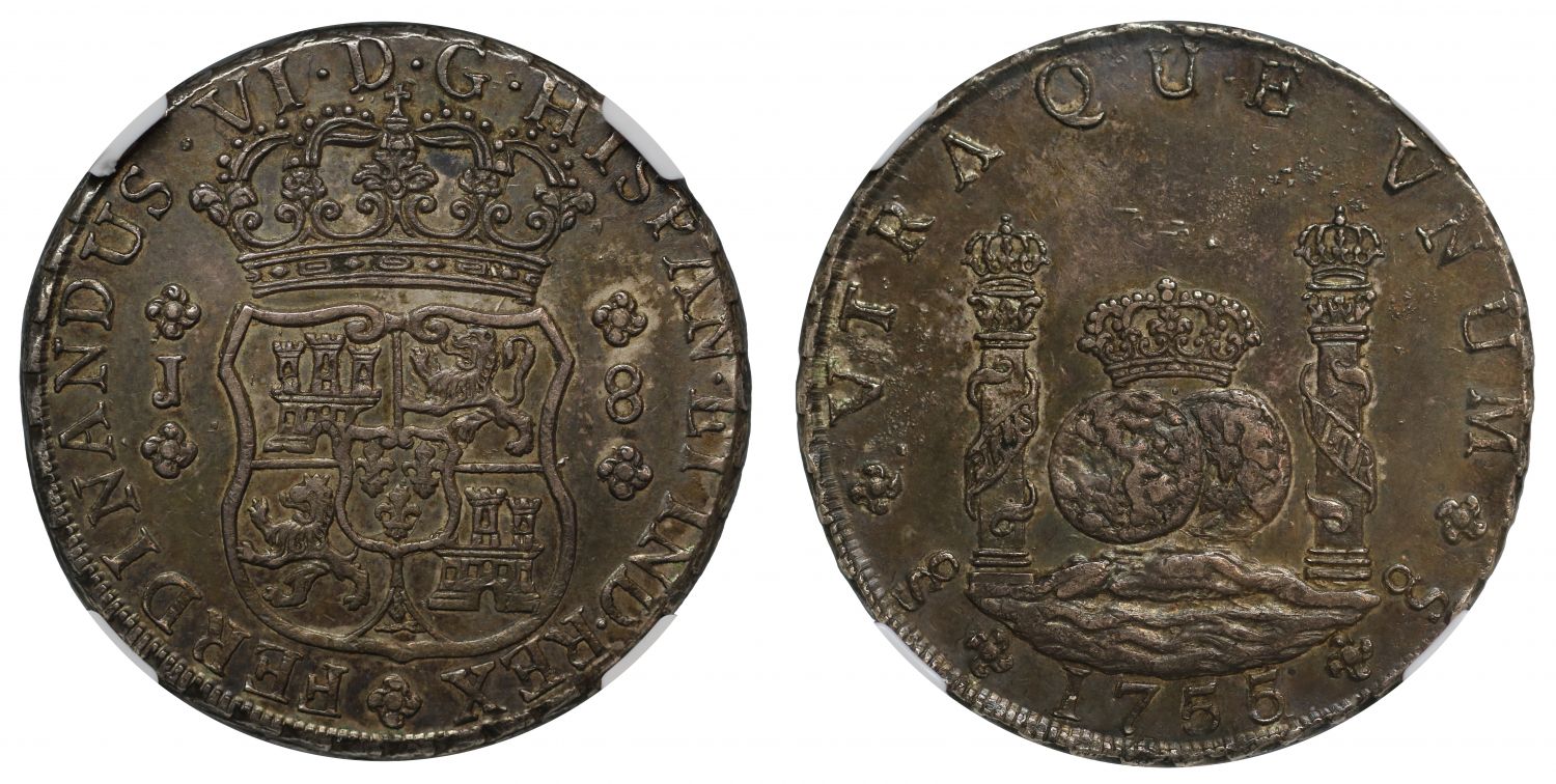 Chile, 1755 8-Reales Santiago mint AU55