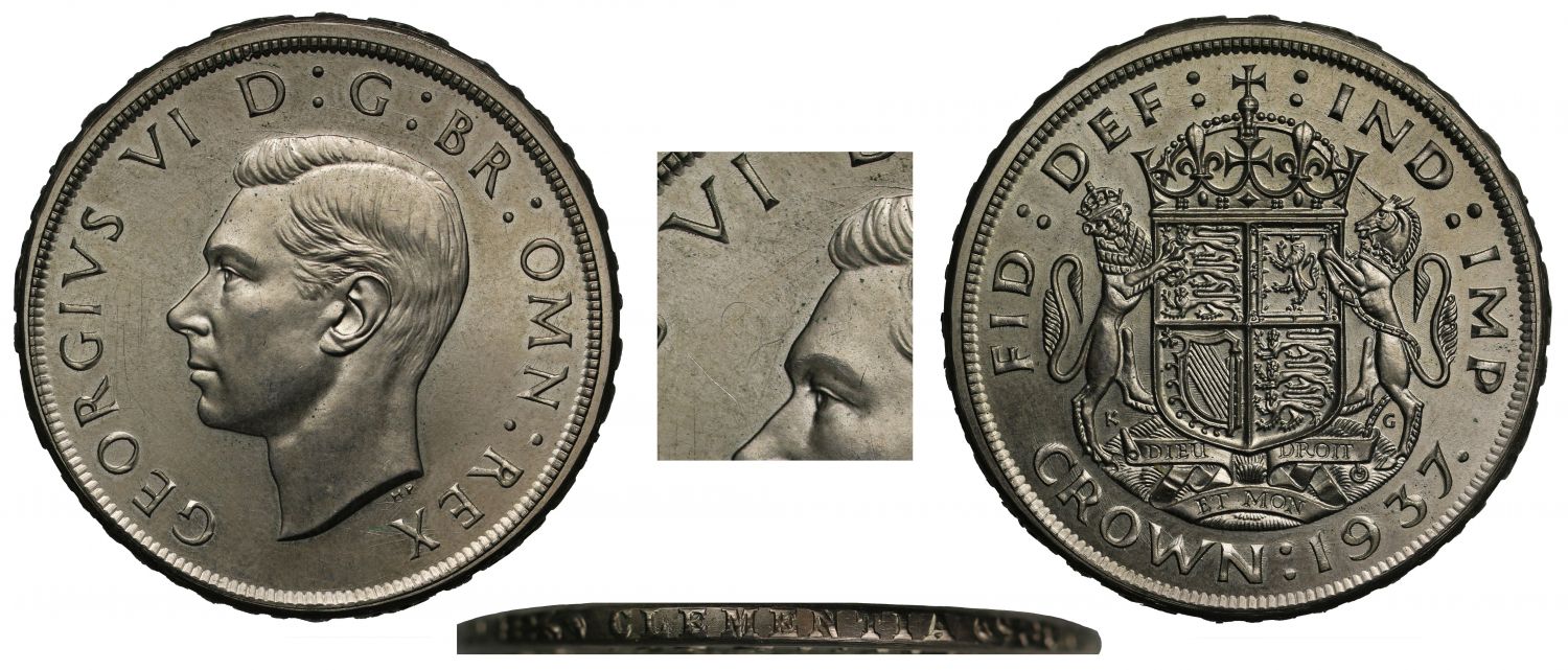 George VI 1937 Pattern Crown inscribed edge