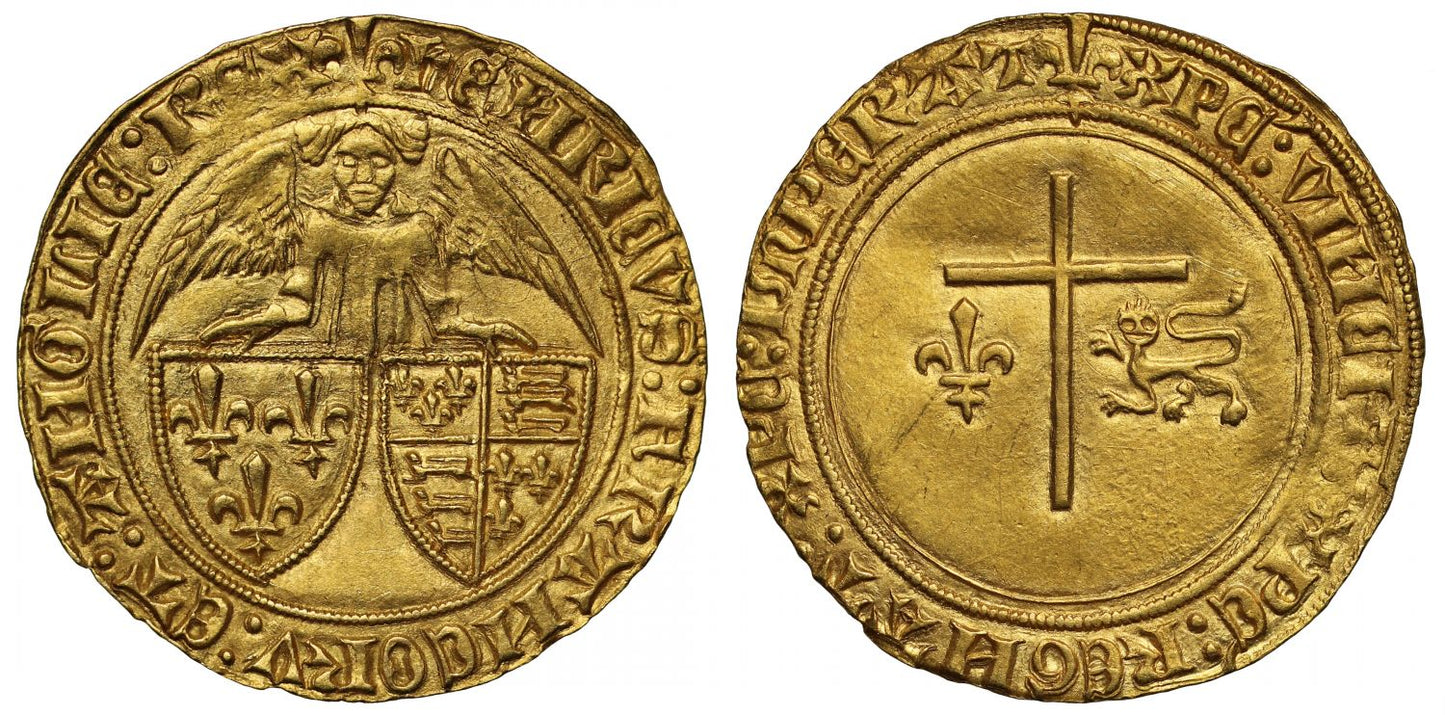 Anglo-Gallic, Henry VI Angelot d'Or, St Lô, mm lis, AGC 394A dies 2/a