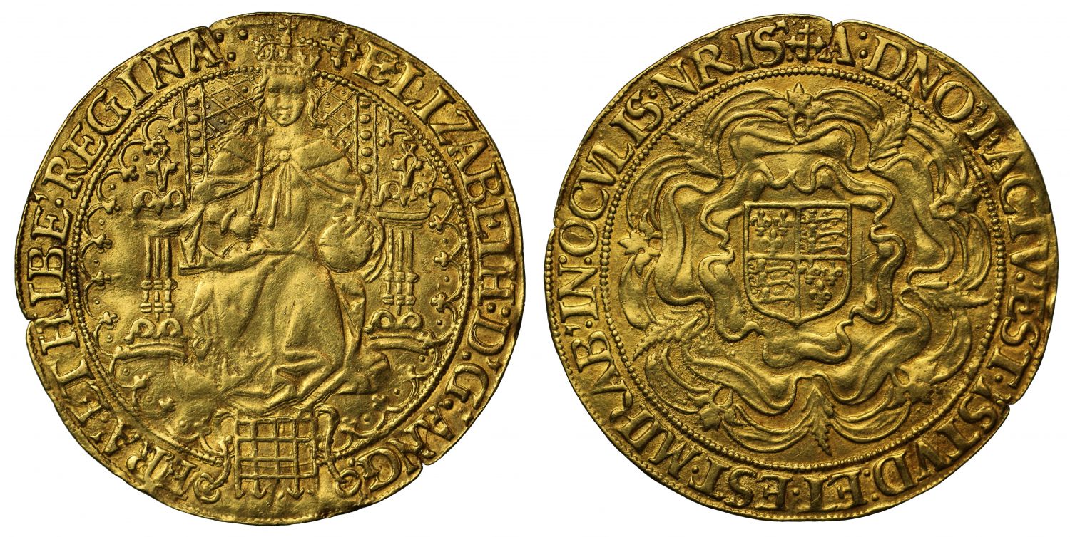 Elizabeth I gold Sovereign mintmark crosslet