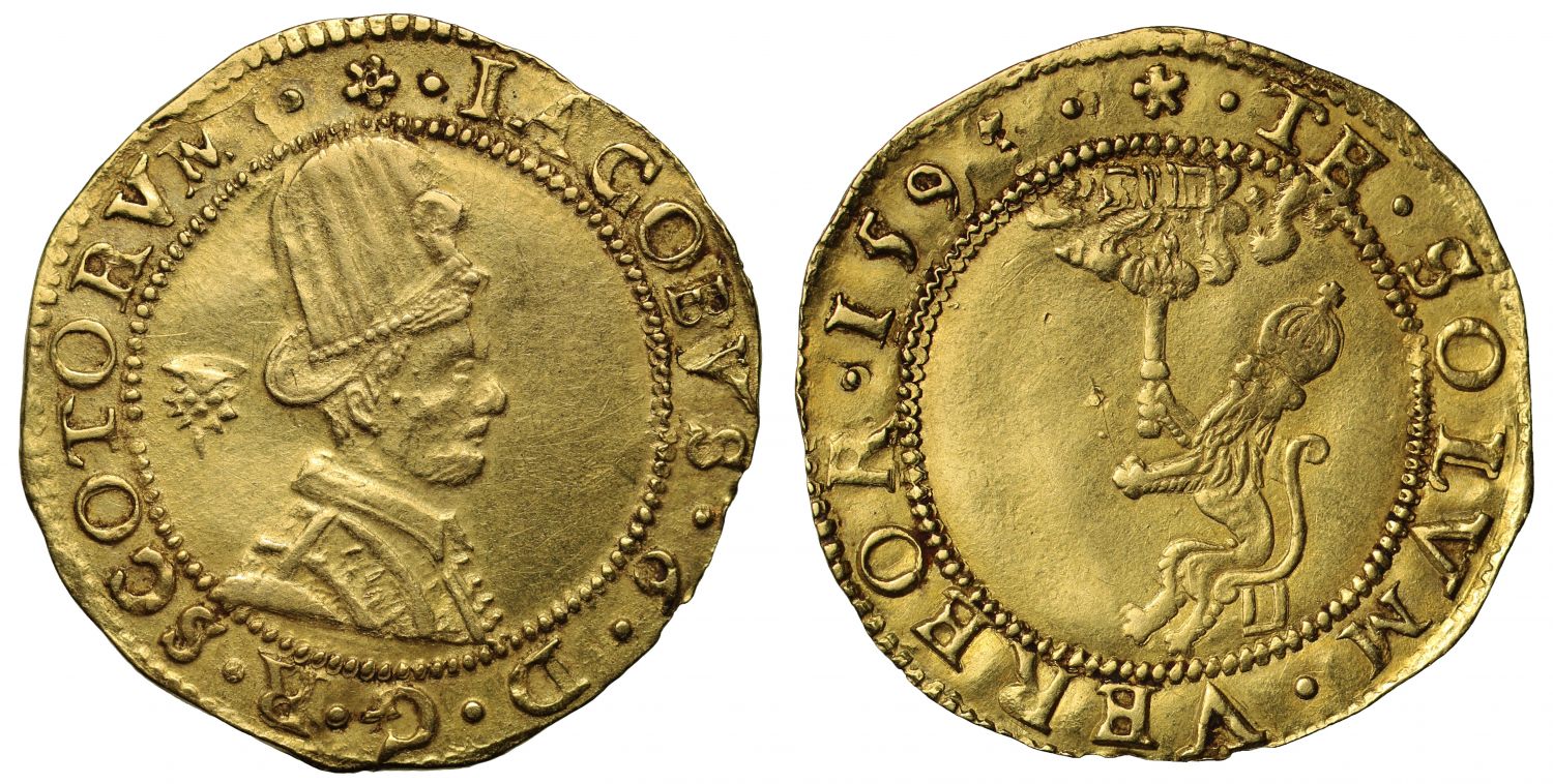 Scotland, James VI 1593 Hat Piece AU55