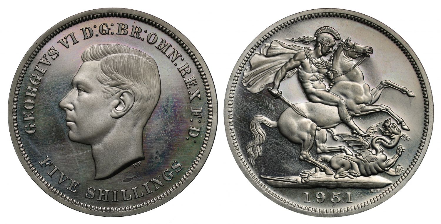 George VI 1951 Proof Crown PF65 ULTRA CAMEO