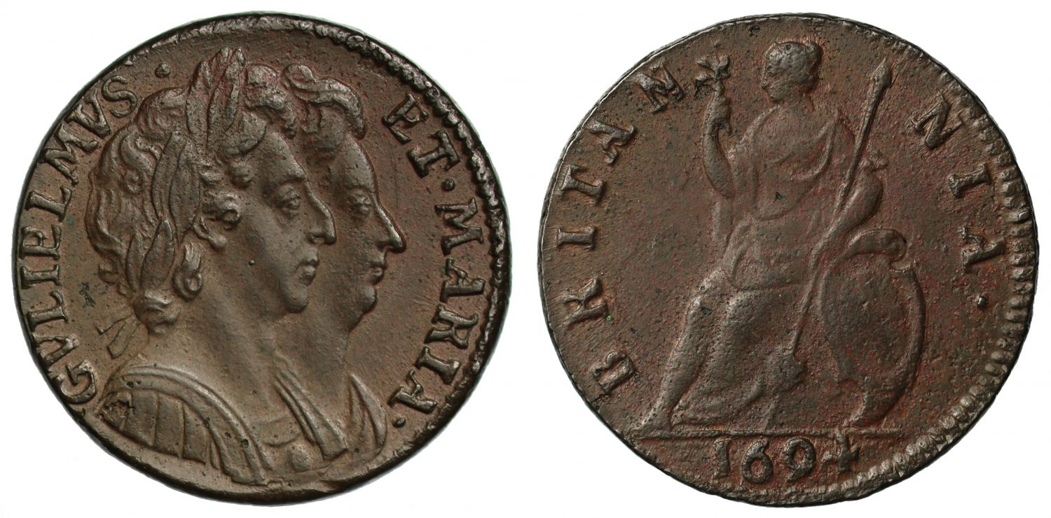 William and Mary 1694 Farthing