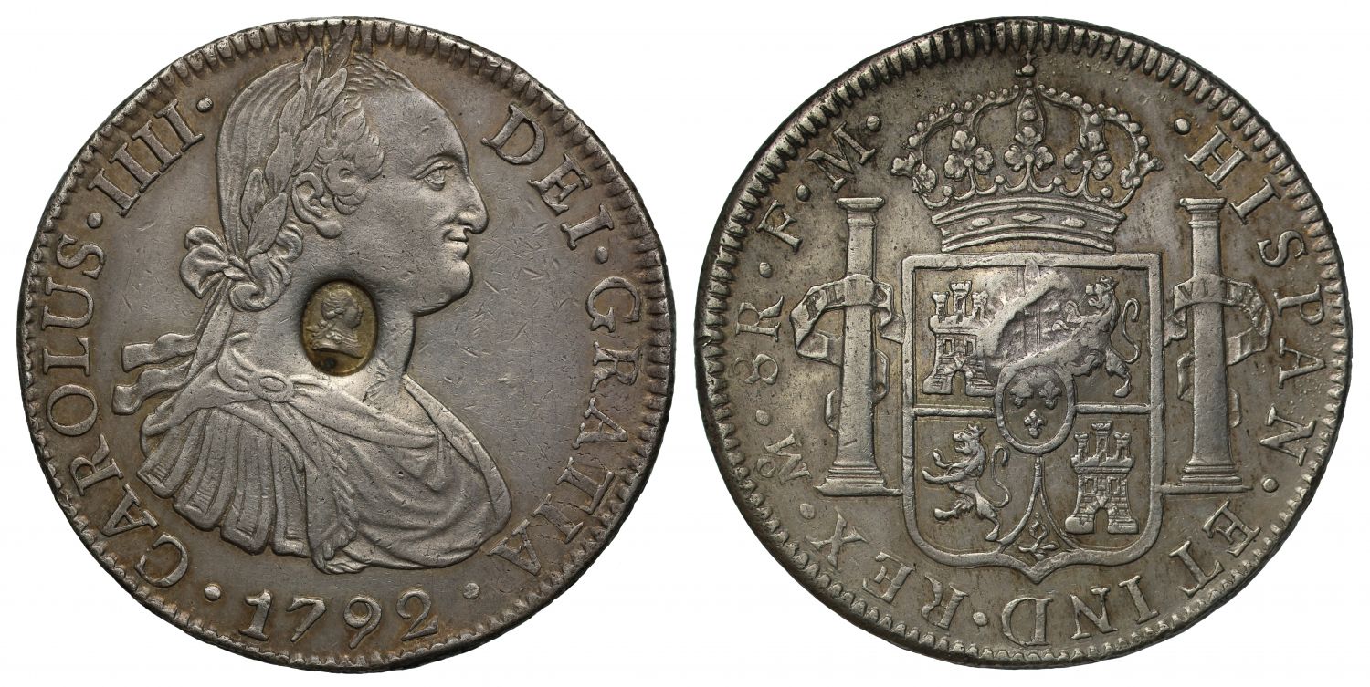 George III oval countermark Dollar 1792
