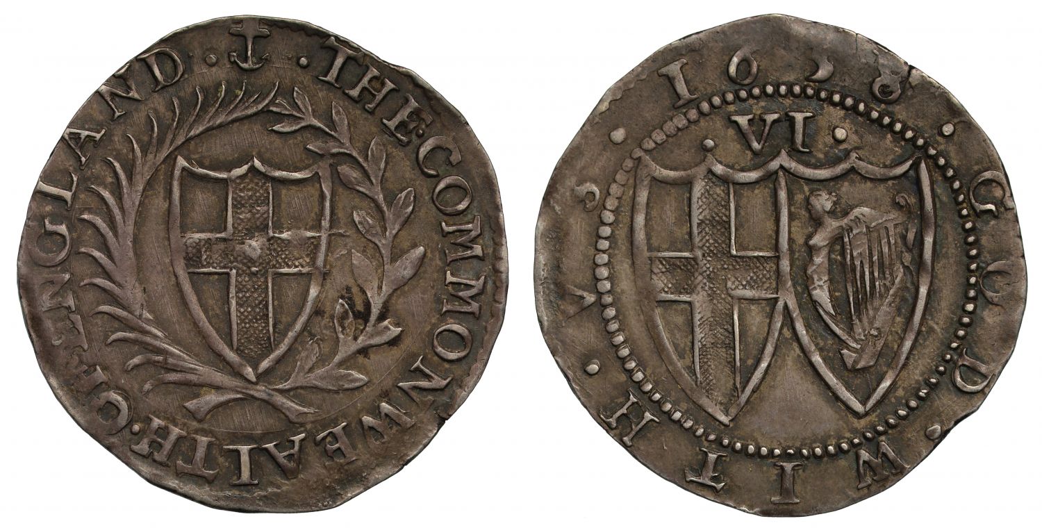 Commonwealth 1658 silver Sixpence