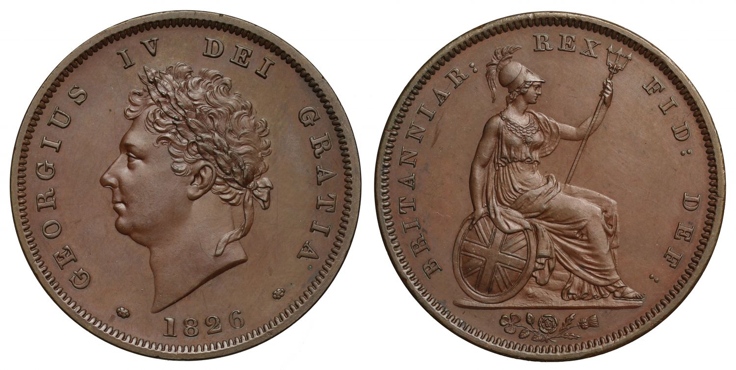 George IV 1826 proof Penny reverse C