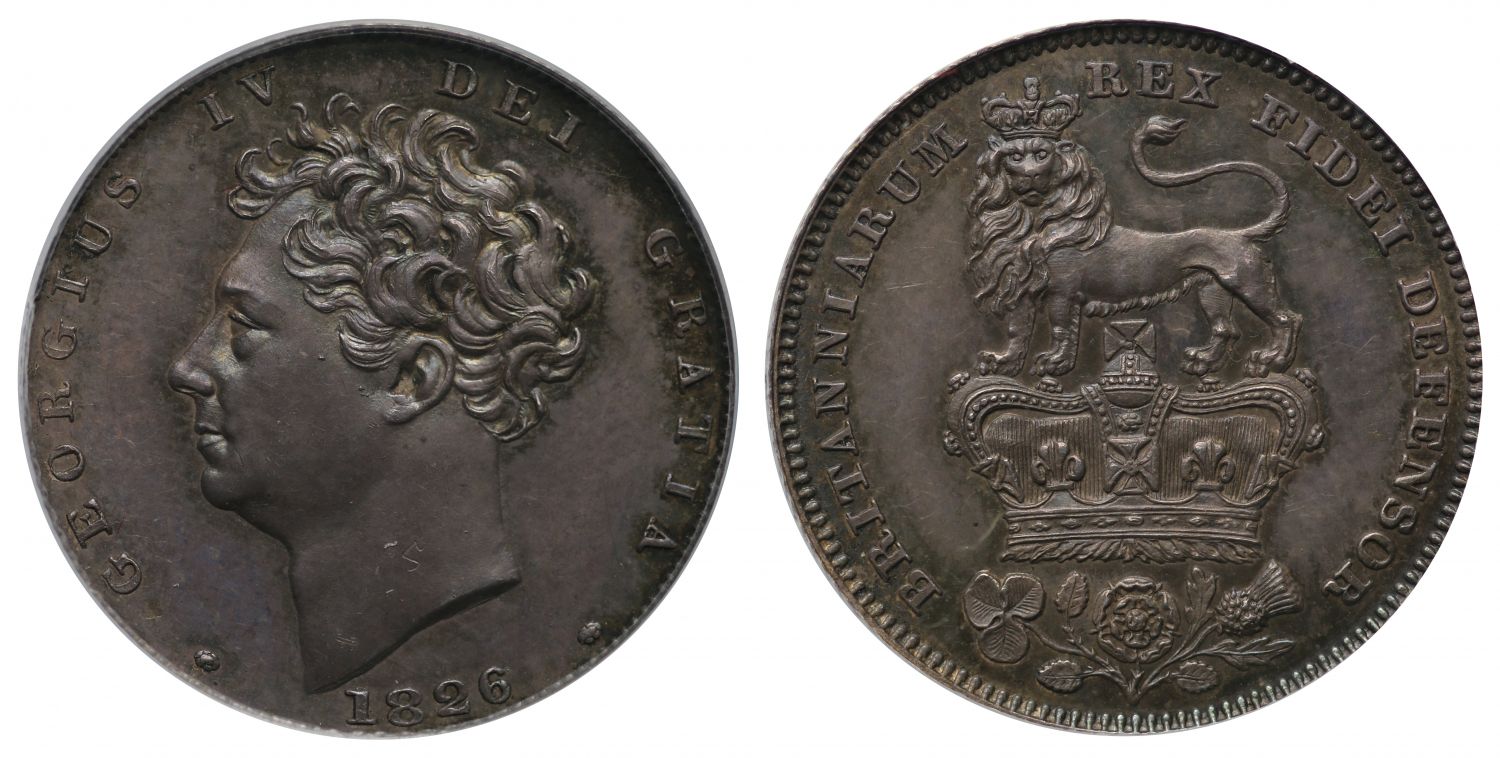 George IV 1826 proof Sixpence, extra tuft of hair CGS 90