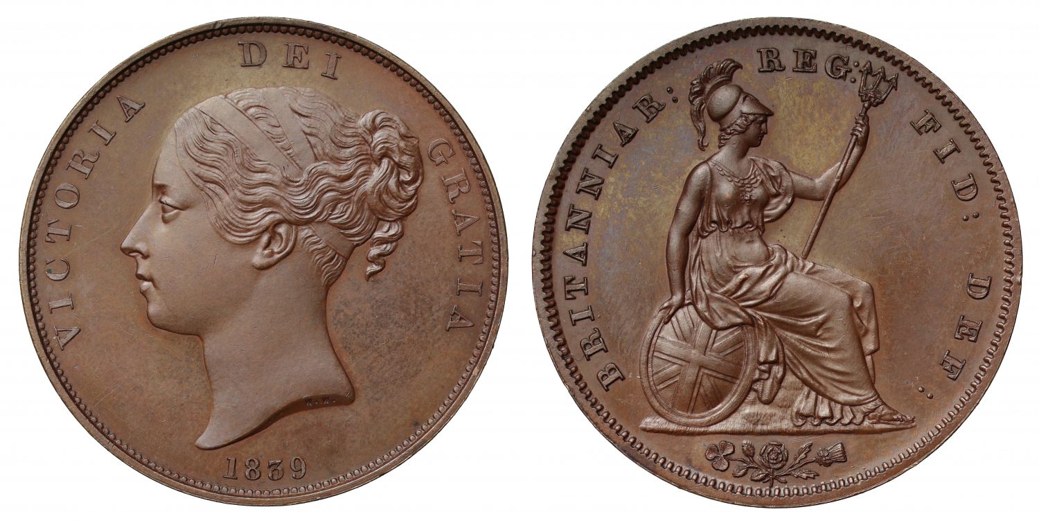 Victoria 1839 proof Penny