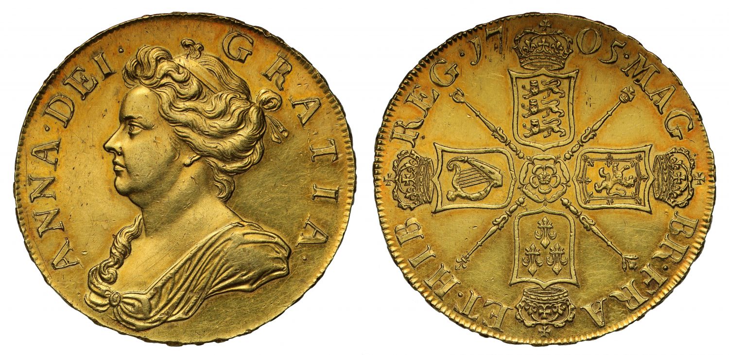 Anne 1705 Five Guineas