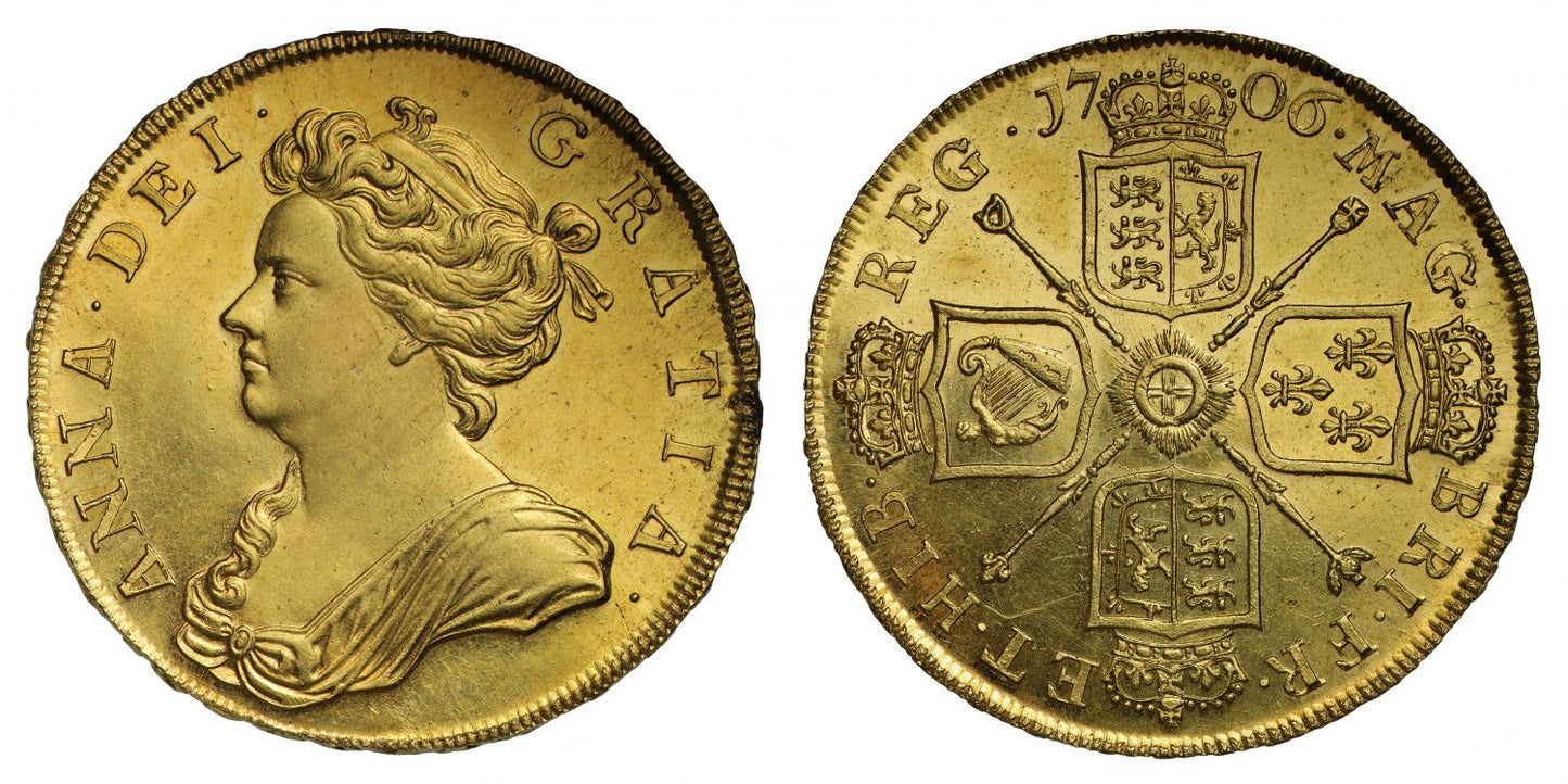 Anne 1706 Five Guineas Post Union