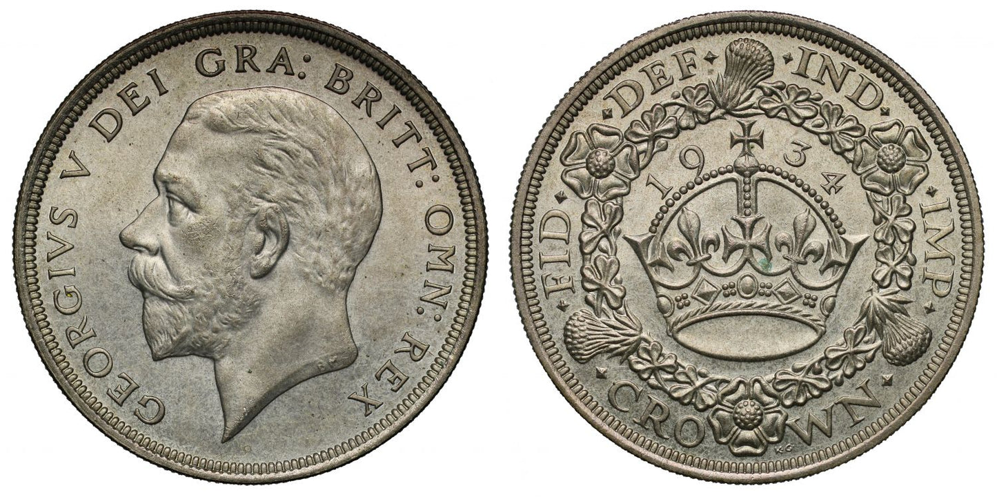 George V 1934 ' Wreath' Crown MS64