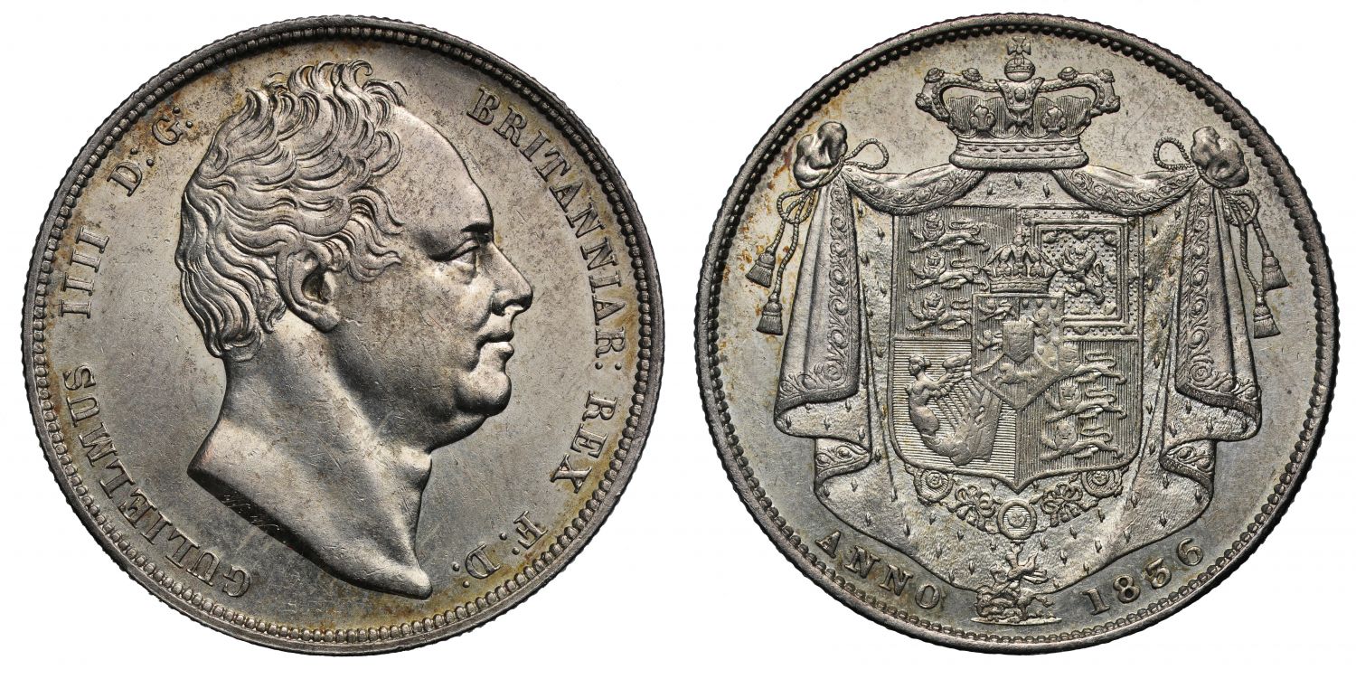 William IV 1836 Halfcrown, penultimate year of reign