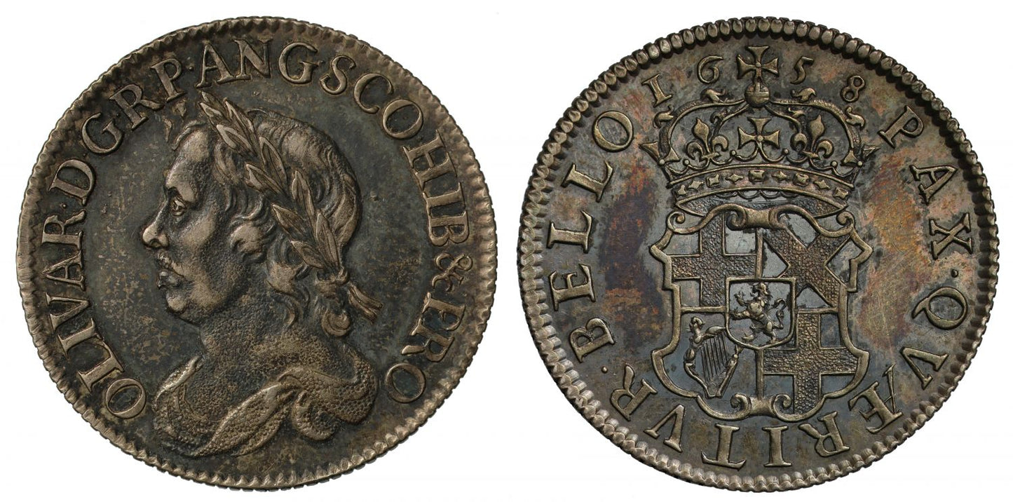 Oliver Cromwell 1658 Shilling AU50