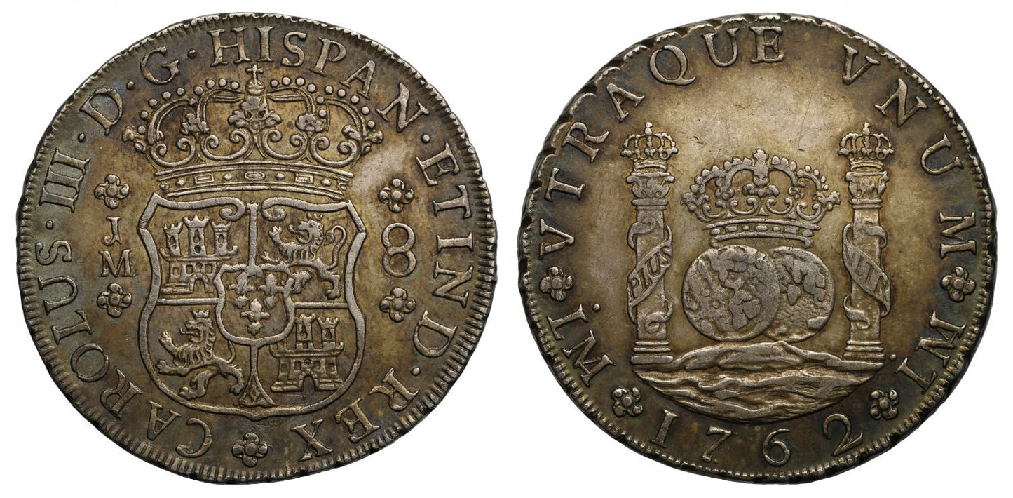 Peru, Charles III 1762 8-Reales AU50