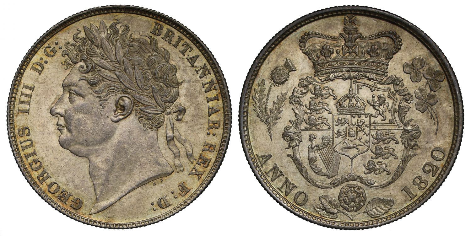 George IV 1820 Halfcrown, first currency coin of the reign