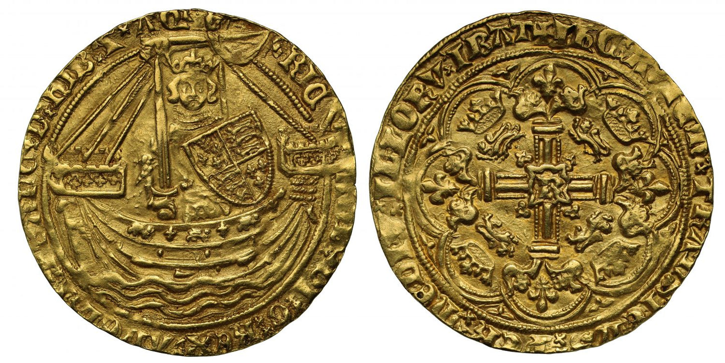 Richard II Noble, London Mint, early type 1b, new lettering, MS63