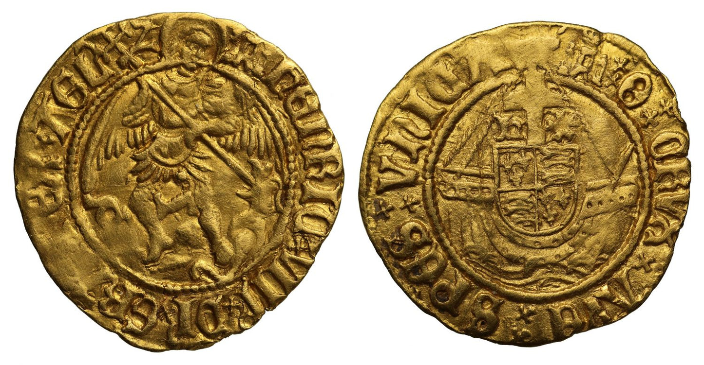 Henry VIII gold Half-Angel mm castle