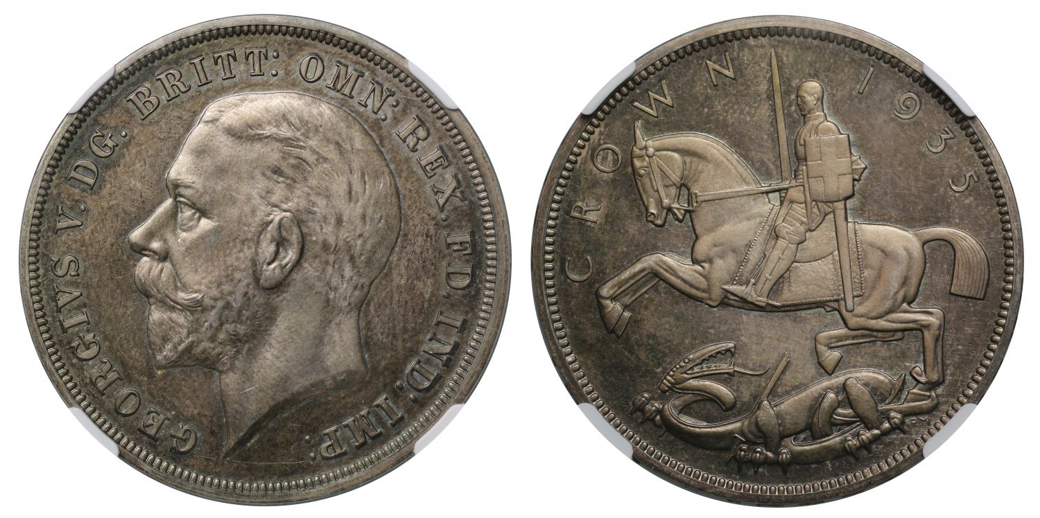 George V 1935 proof Crown PF64