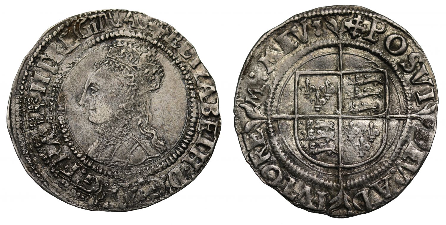 Elizabeth I silver Groat, 2nd issue mm crosslet