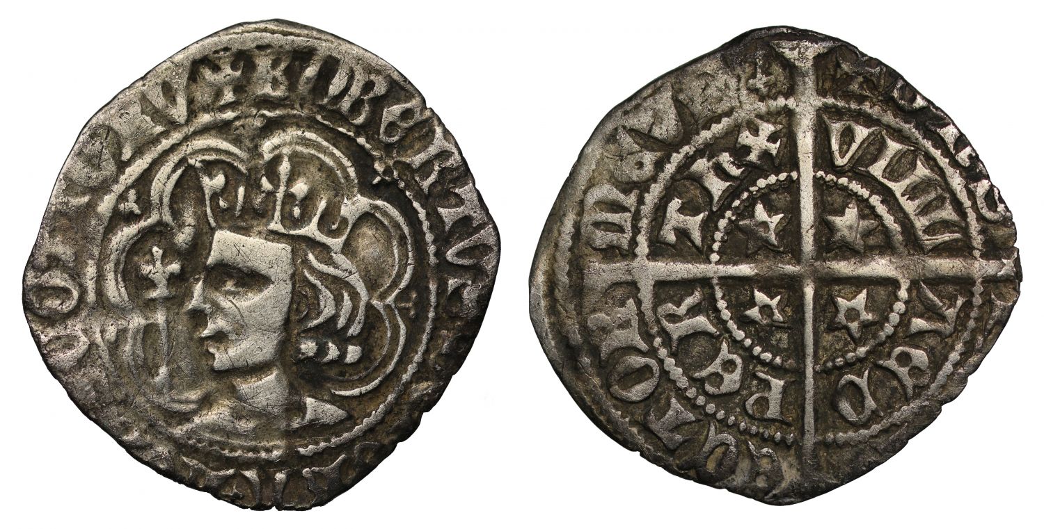 Robert II Halfgroat, Perth, last M of obverse legend absent