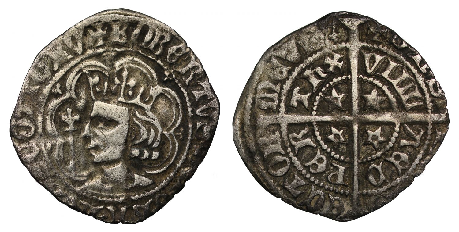 Robert II Halfgroat, Perth Mint, last M of obverse legend absent