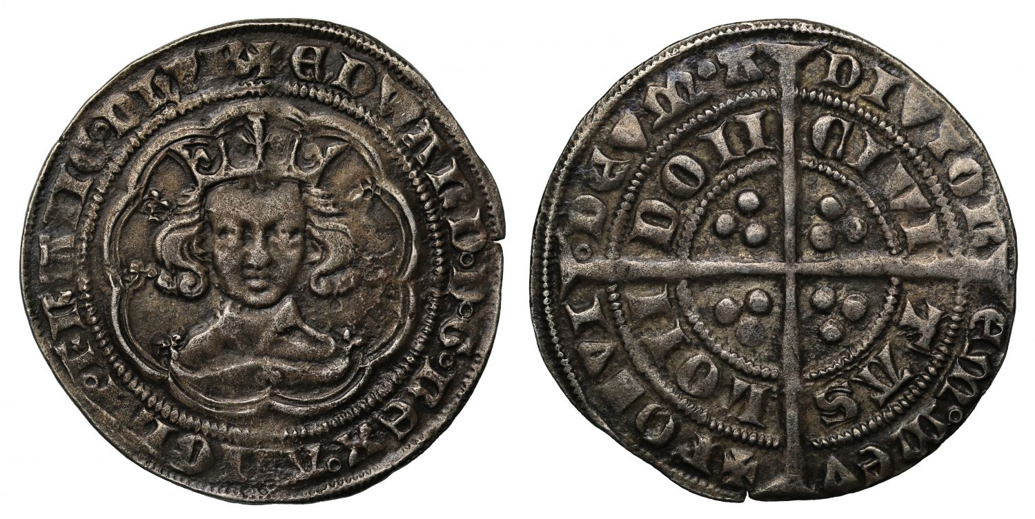 Edward III, silver Pre-Treaty Groat, series E, London, superb portrait